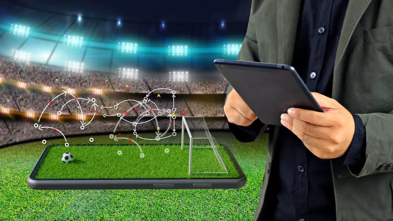 Analyse de stratégie de football sur tablette